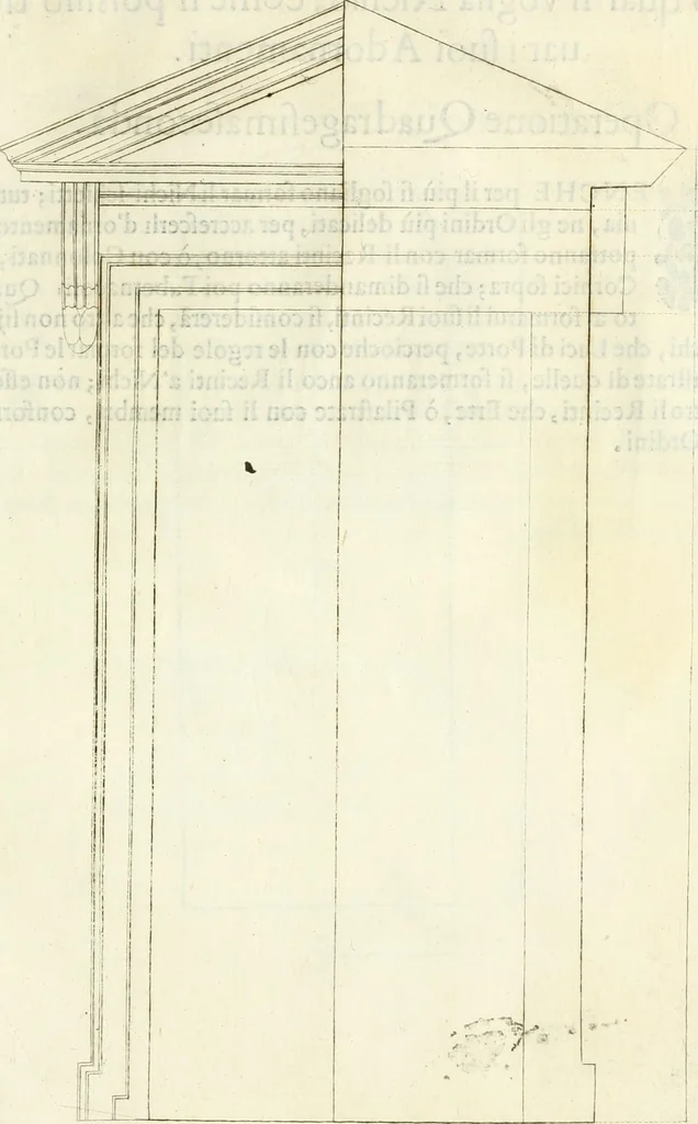 An illustration from Archisesto per formar con facilità li cinque ordini d'architettura : con altri particolari intorno la medesima professione, 1627, leaf 96