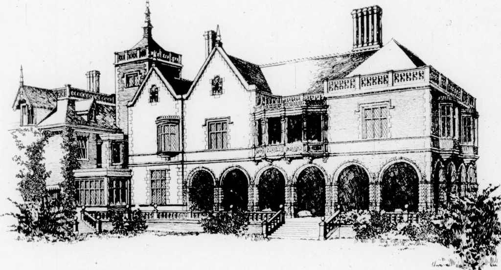 An illustration from The Architect, 1905, leaf 158