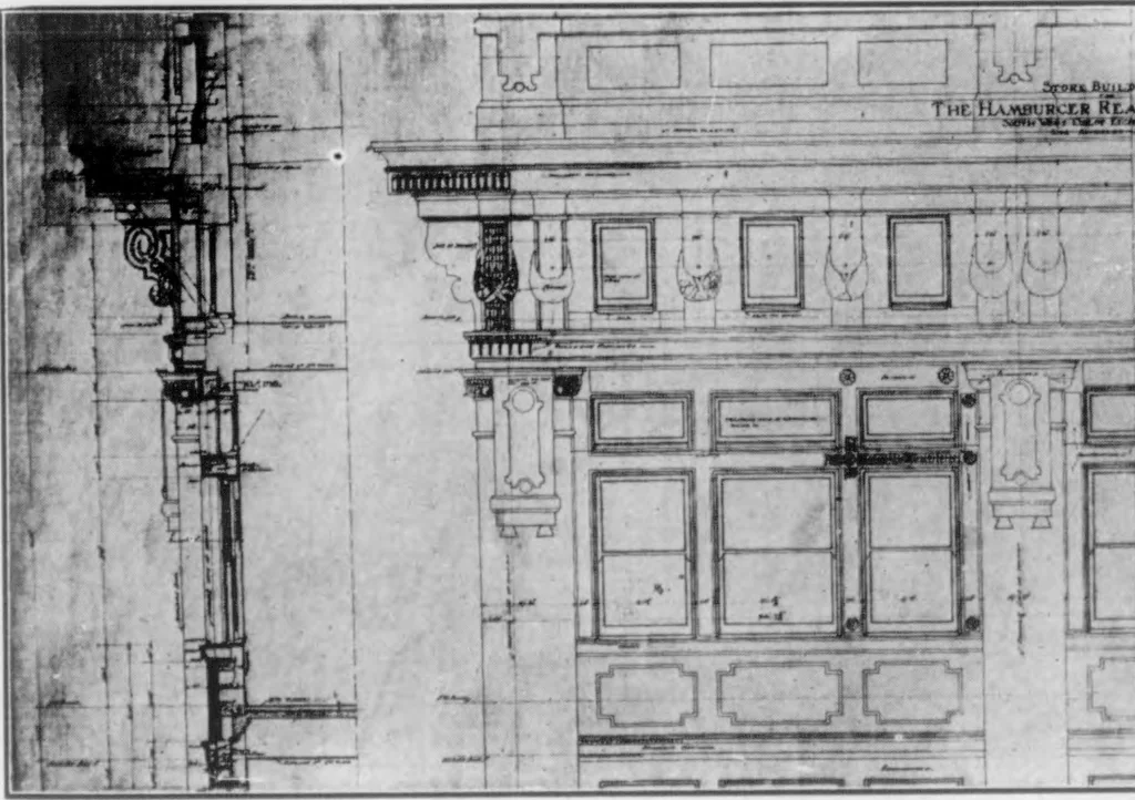 An illustration from The Architect, 1905, leaf 141
