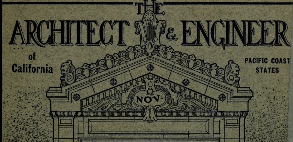 An illustration from The Architect & engineer of California and the Pacific Coast, 1905, leaf 4