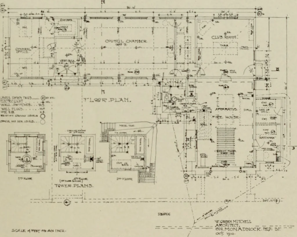An illustration from The Architect & engineer of California and the Pacific Coast, 1905, leaf 112