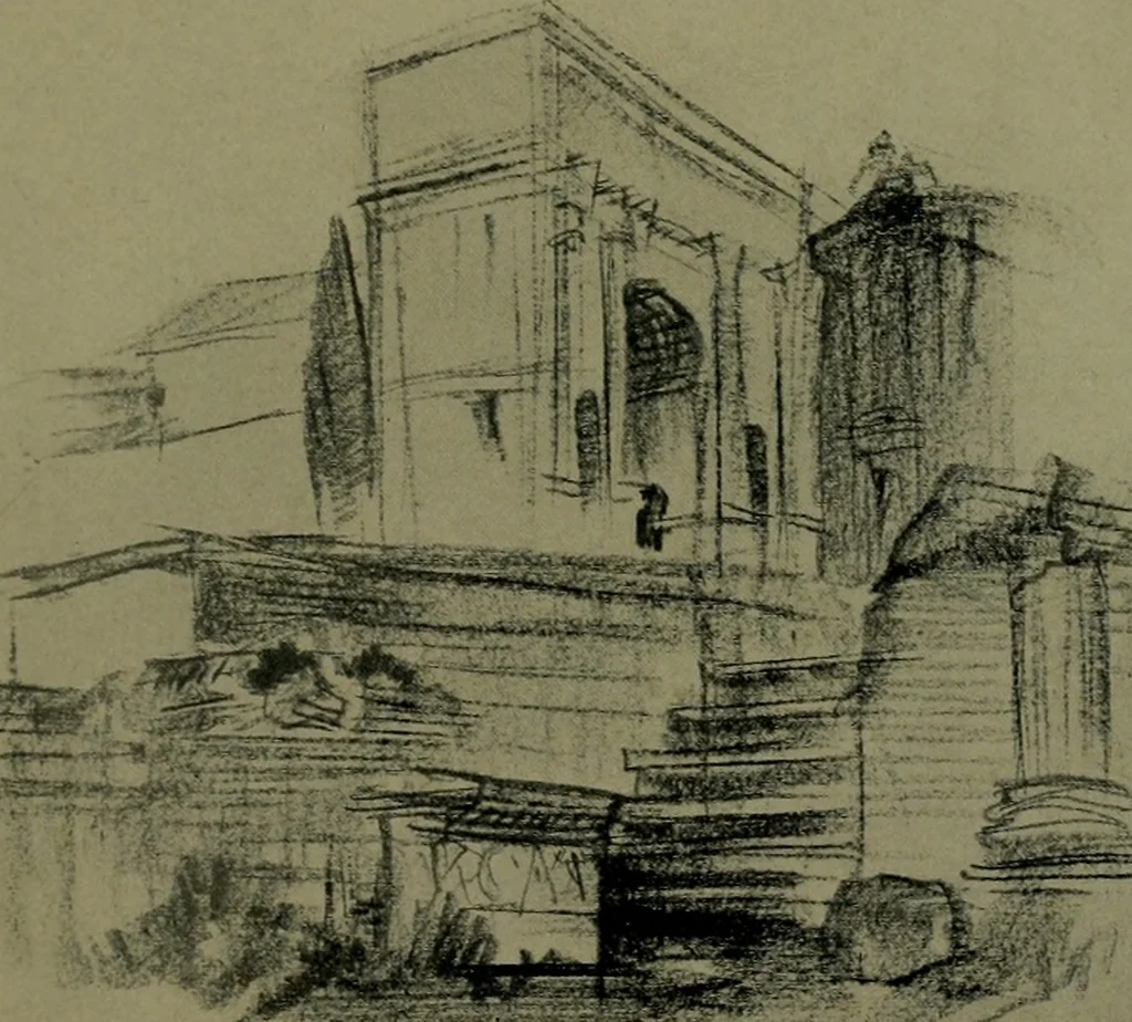 An illustration from Architect and engineer, 1905, leaf 206