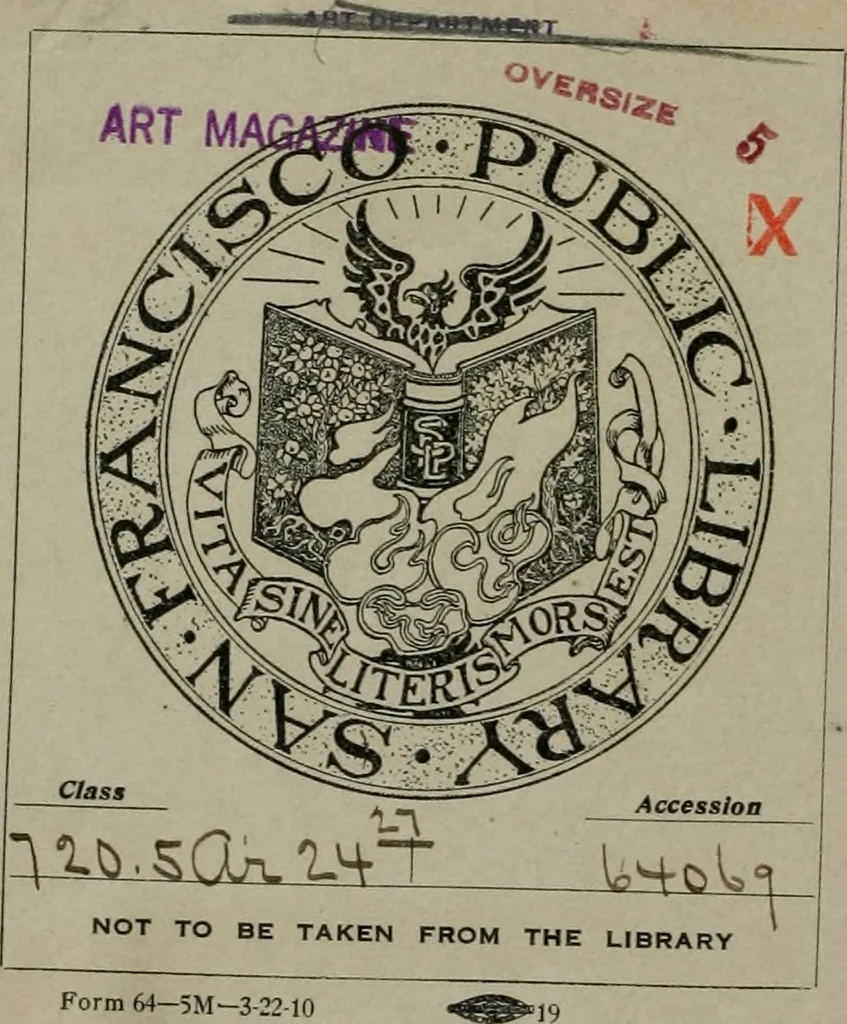 An illustration from The Architect & engineer of California and the Pacific Coast, 1905, leaf 1