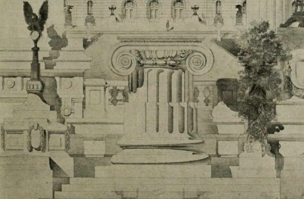 An illustration from The Architect & engineer of California and the Pacific Coast, 1905, leaf 420