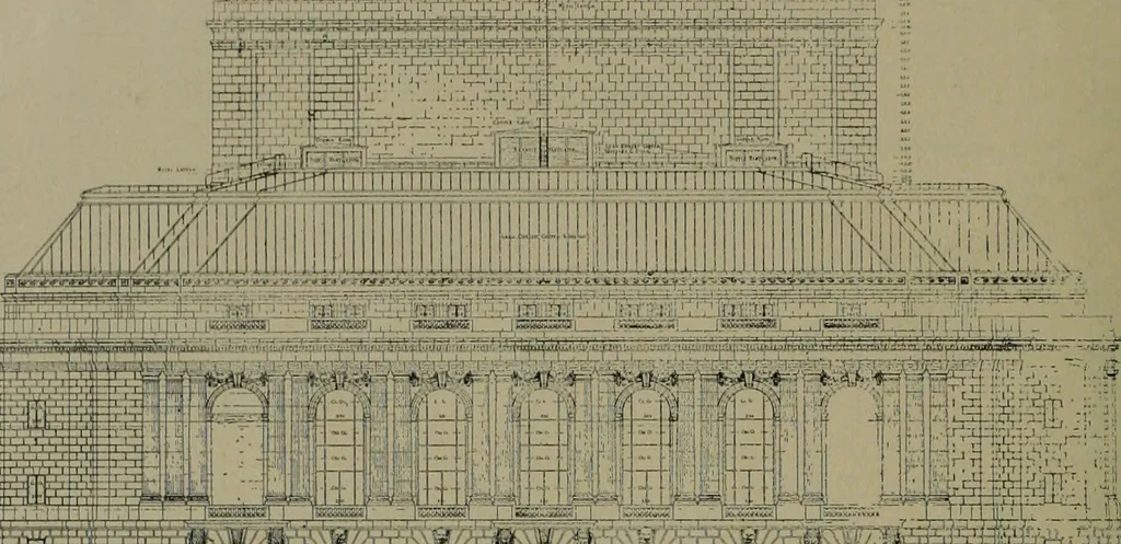 An illustration from Architect and engineer, 1905, leaf 105