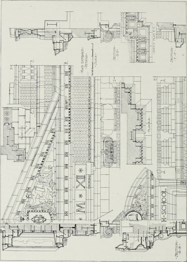 An illustration from The Architect & engineer of California and the Pacific Coast, 1905, leaf 217