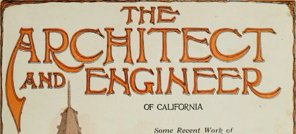 An illustration from The Architect & engineer of California and the Pacific Coast, 1905, leaf 8