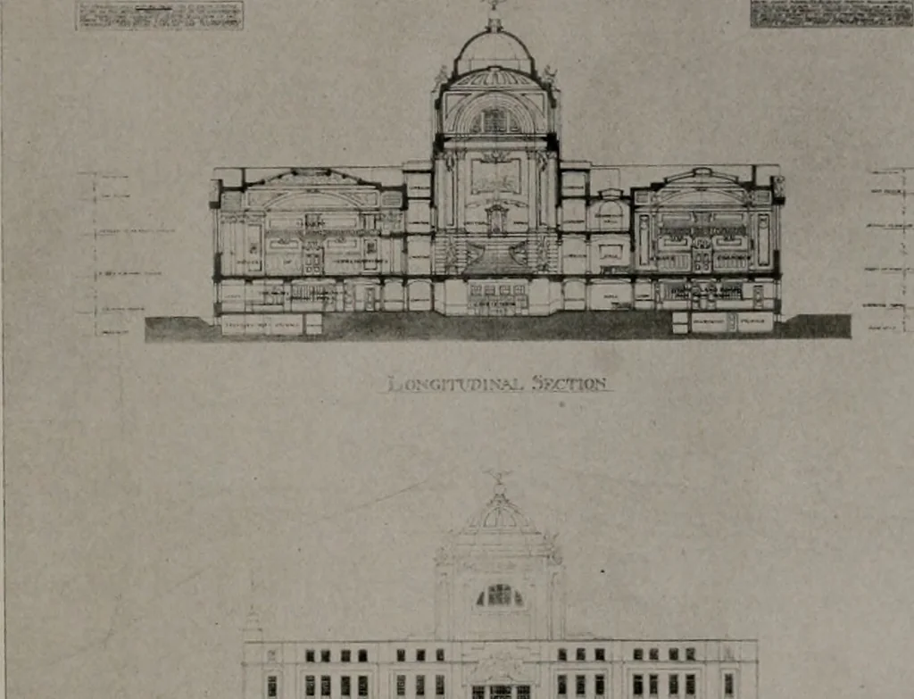 An illustration from Architect and engineer, 1905, leaf 102