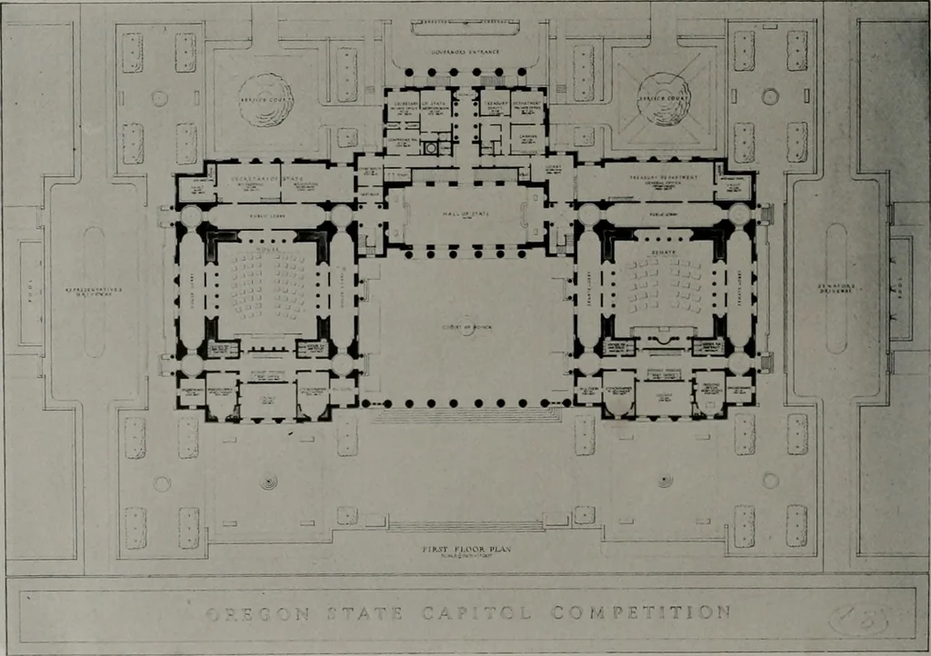 An illustration from Architect and engineer, 1905, leaf 99