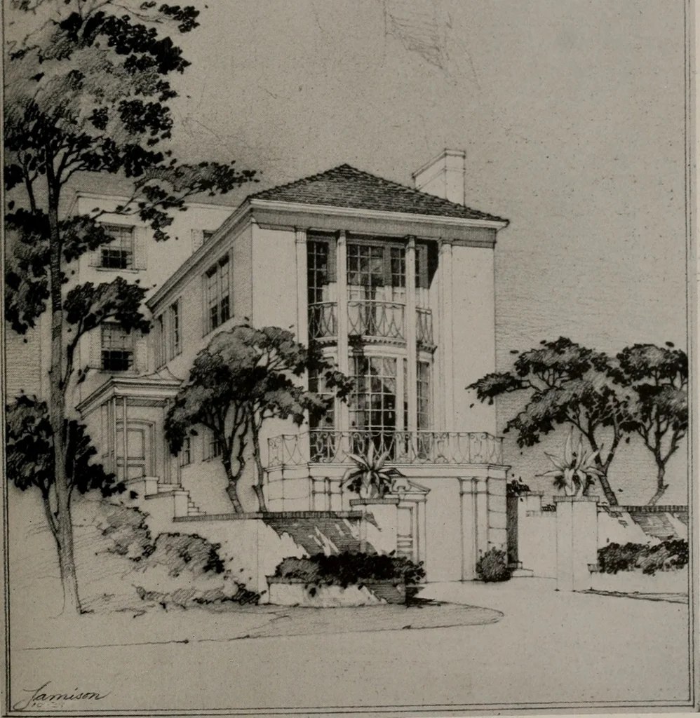 An illustration from Architect and engineer, 1905, leaf 186