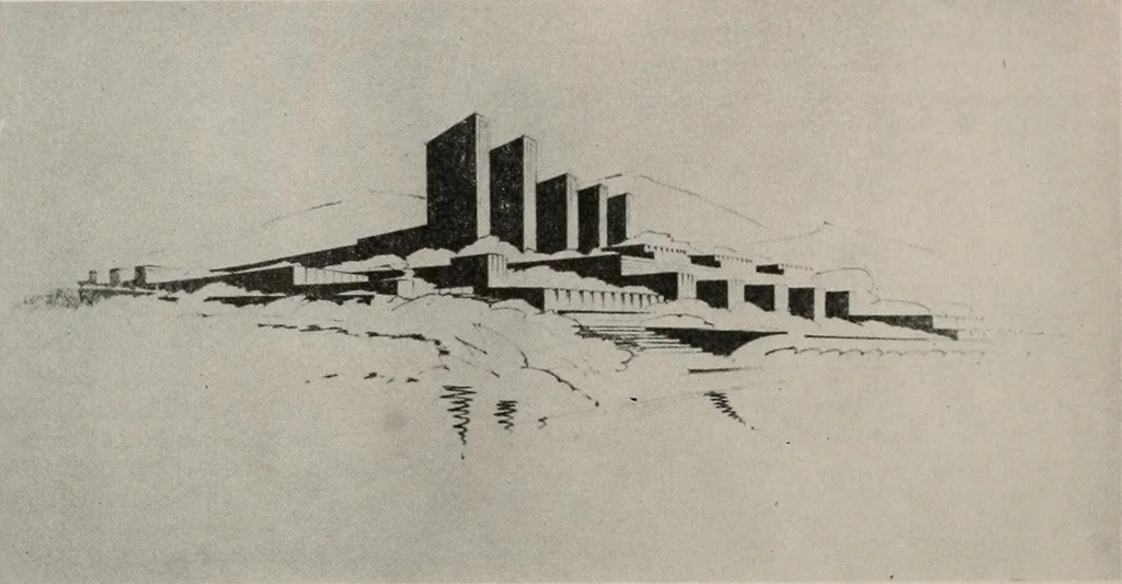 An illustration from Architect and engineer, 1905, leaf 33