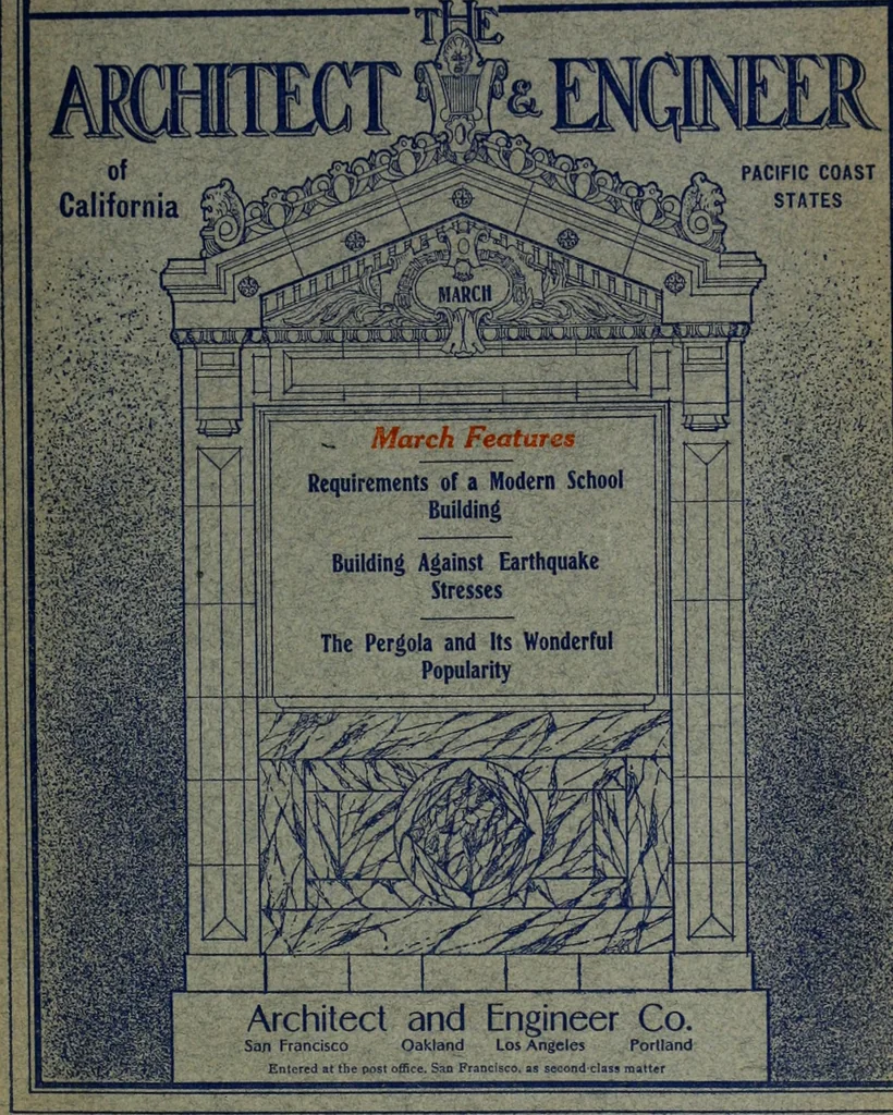 An illustration from The Architect & engineer of California and the Pacific Coast, 1905, leaf 168