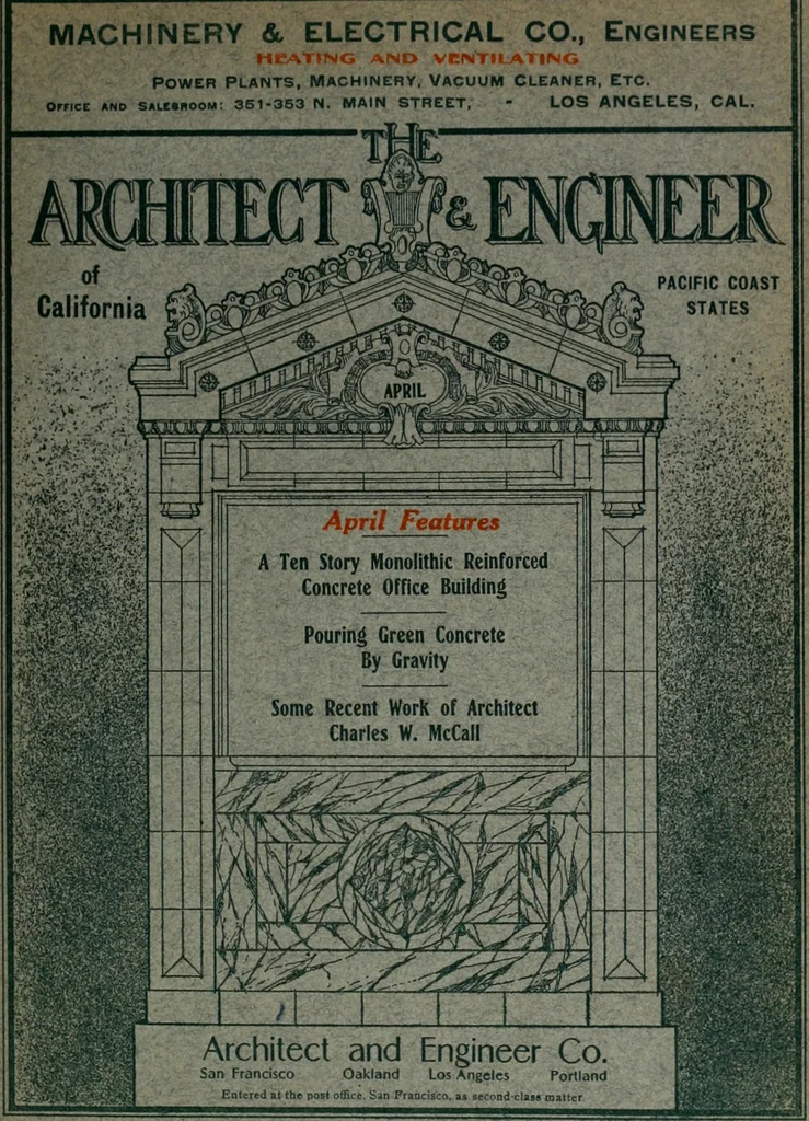 An illustration from The Architect & engineer of California and the Pacific Coast, 1905, leaf 330