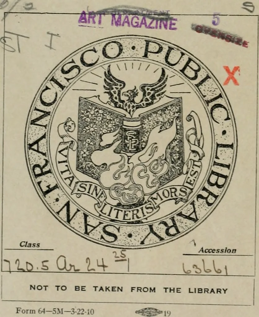 An illustration from The Architect & engineer of California and the Pacific Coast, 1905, leaf 1