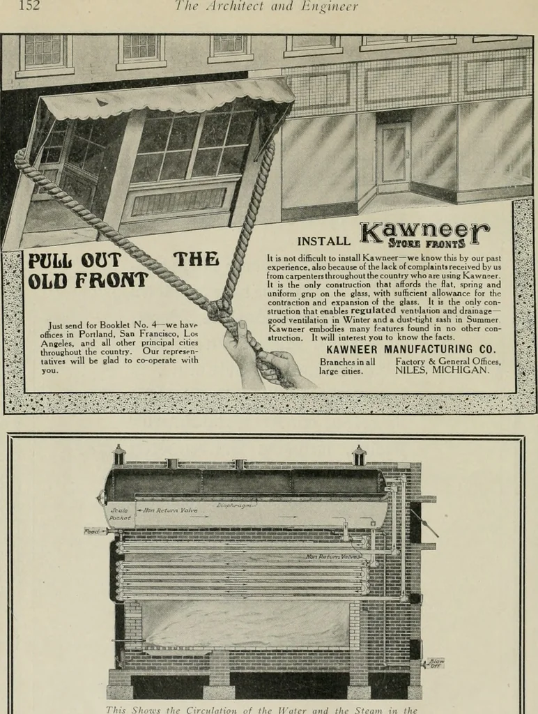 An illustration from The Architect & engineer of California and the Pacific Coast, 1905, leaf 471
