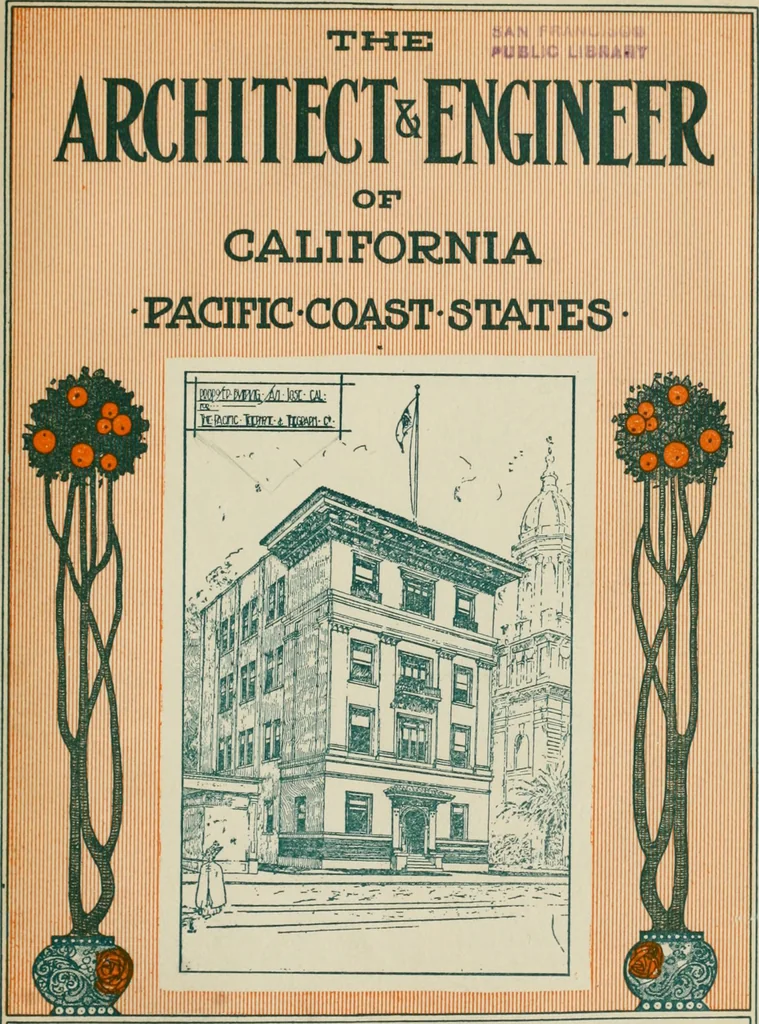 An illustration from The Architect & engineer of California and the Pacific Coast, 1905, leaf 6