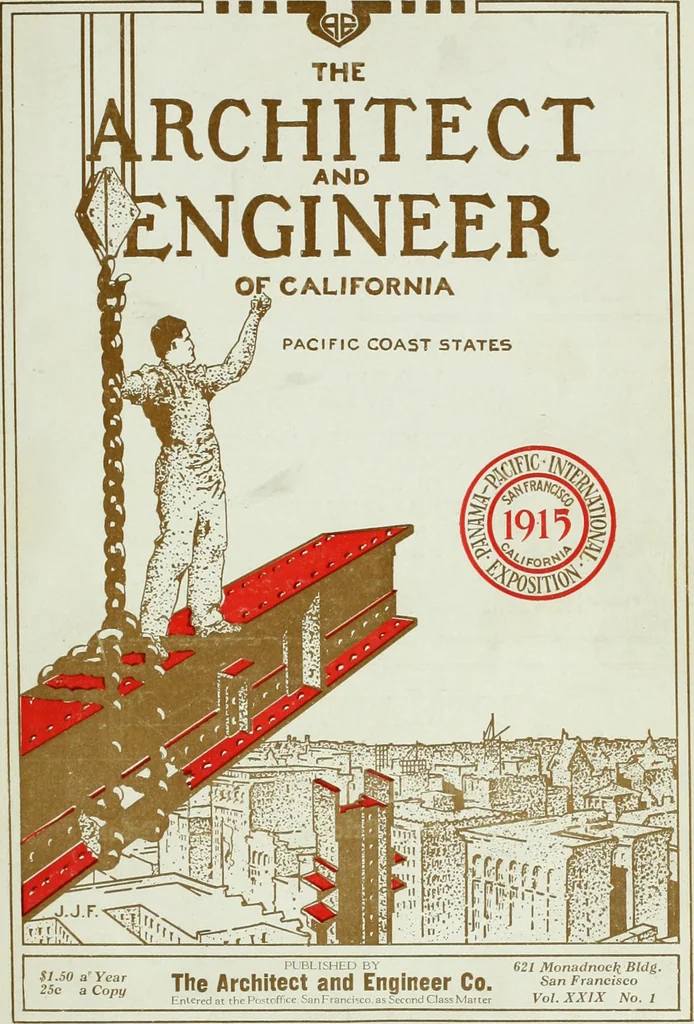 An illustration from The Architect & engineer of California and the Pacific Coast, 1905, leaf 8