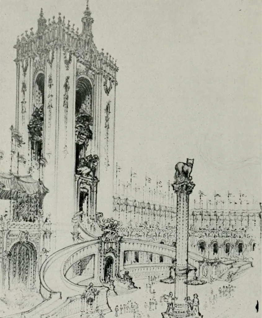 An illustration from The Architect & engineer of California and the Pacific Coast, 1905, leaf 423