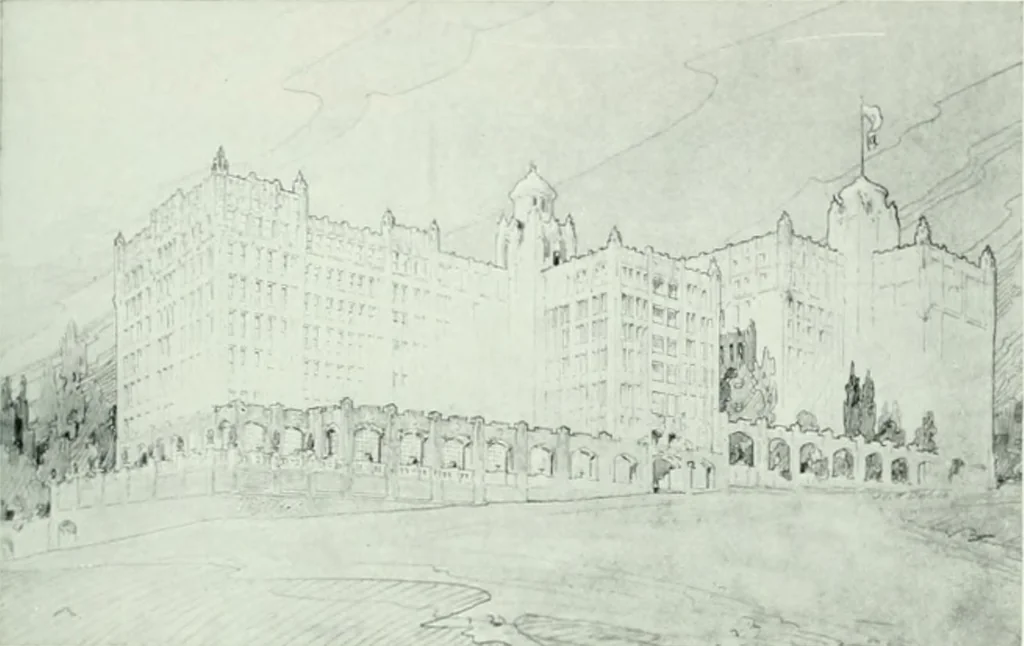 An illustration from The Architect & engineer of California and the Pacific Coast, 1905, leaf 252
