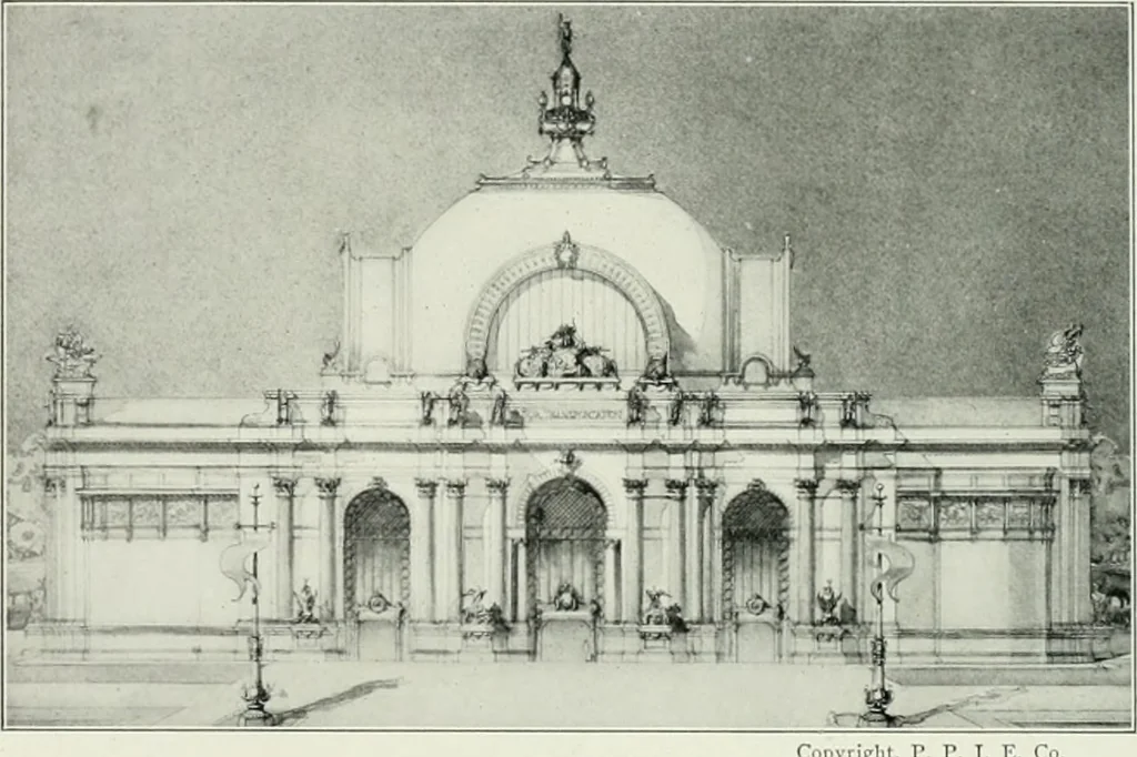 An illustration from The Architect & engineer of California and the Pacific Coast, 1905, leaf 419