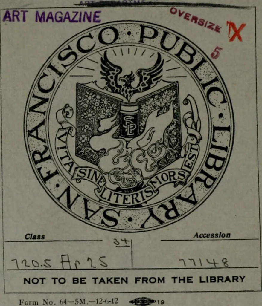 An illustration from The Architect & engineer of California and the Pacific Coast, 1905, leaf 1