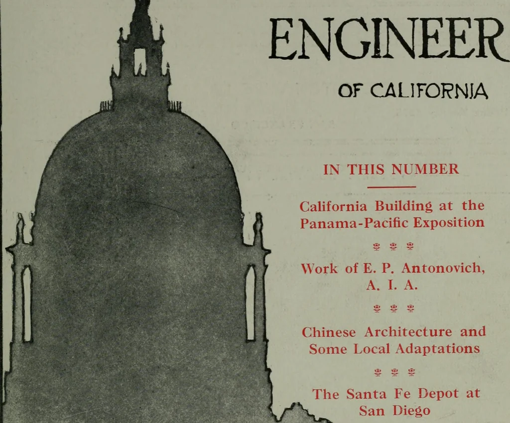 An illustration from The Architect & engineer of California and the Pacific Coast, 1905, leaf 180