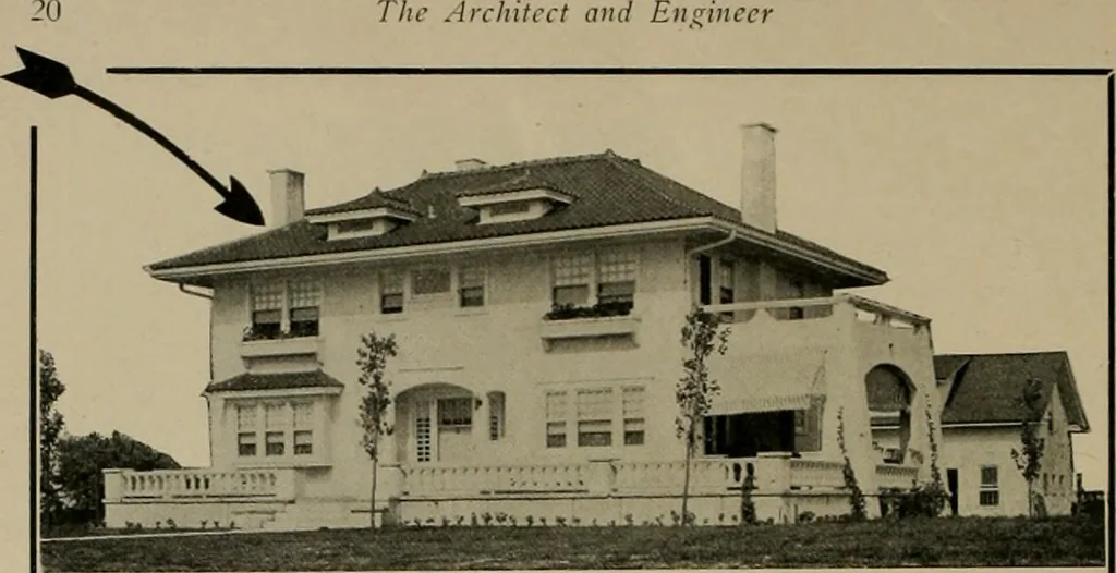 An illustration from The Architect & engineer of California and the Pacific Coast, 1905, leaf 197