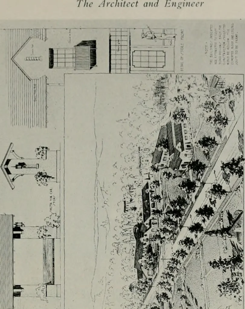 An illustration from The Architect & engineer of California and the Pacific Coast, 1905, leaf 420