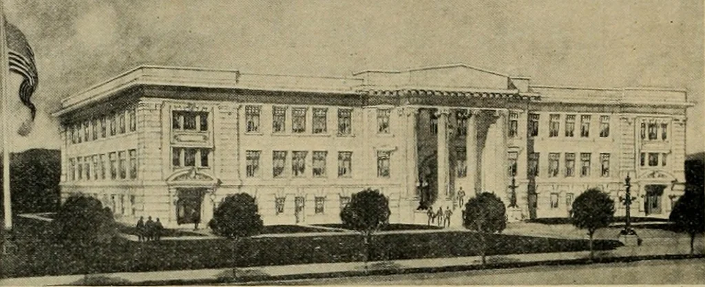 An illustration from The Architect & engineer of California and the Pacific Coast, 1905, leaf 151