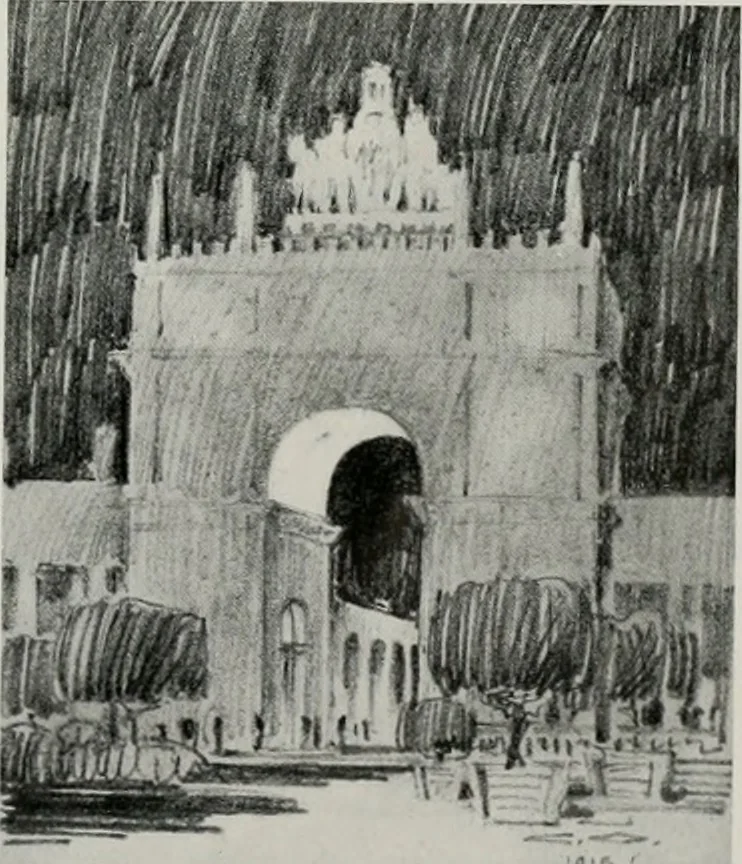 An illustration from The Architect & engineer of California and the Pacific Coast, 1905, leaf 216