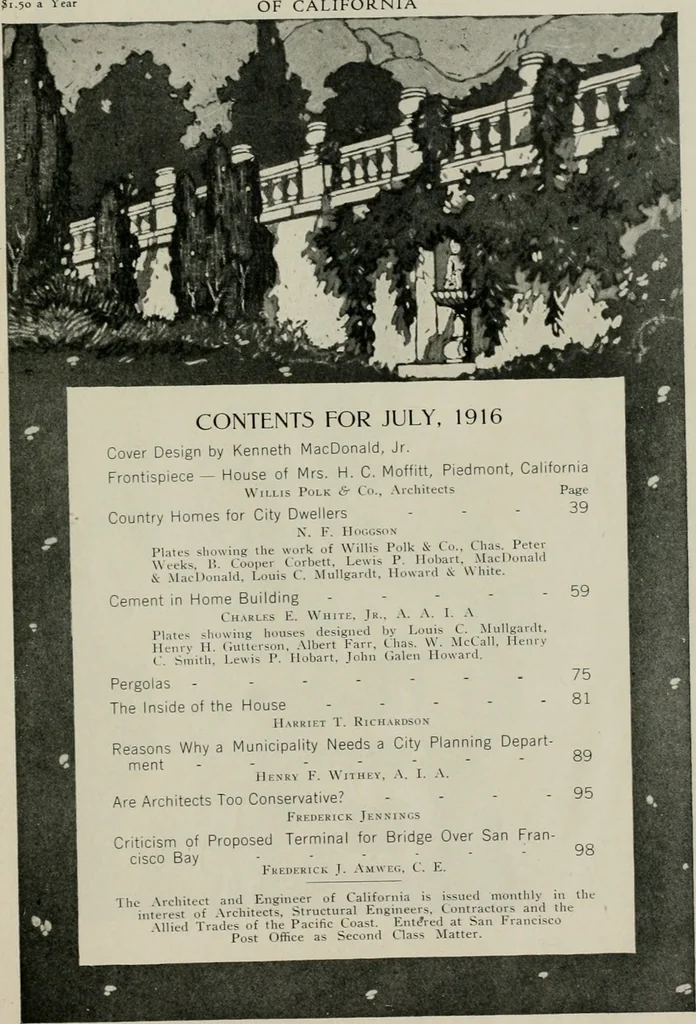 An illustration from The Architect & engineer of California and the Pacific Coast, 1905, leaf 10