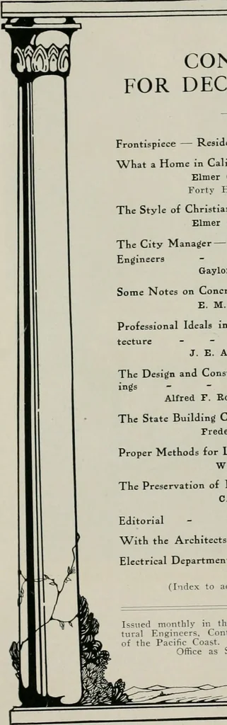 An illustration from The Architect & engineer of California and the Pacific Coast, 1905, leaf 508