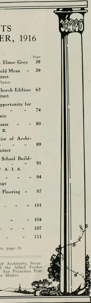 An illustration from The Architect & engineer of California and the Pacific Coast, 1905, leaf 508