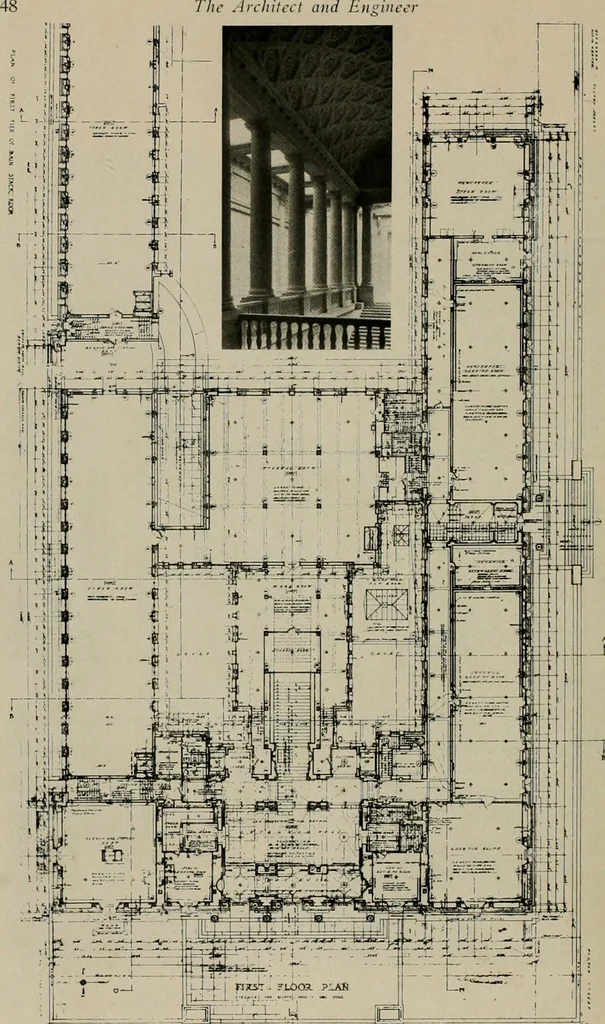 An illustration from The Architect & engineer of California and the Pacific Coast, 1905, leaf 527