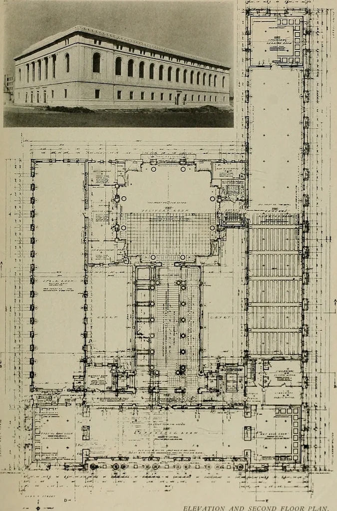 An illustration from The Architect & engineer of California and the Pacific Coast, 1905, leaf 528