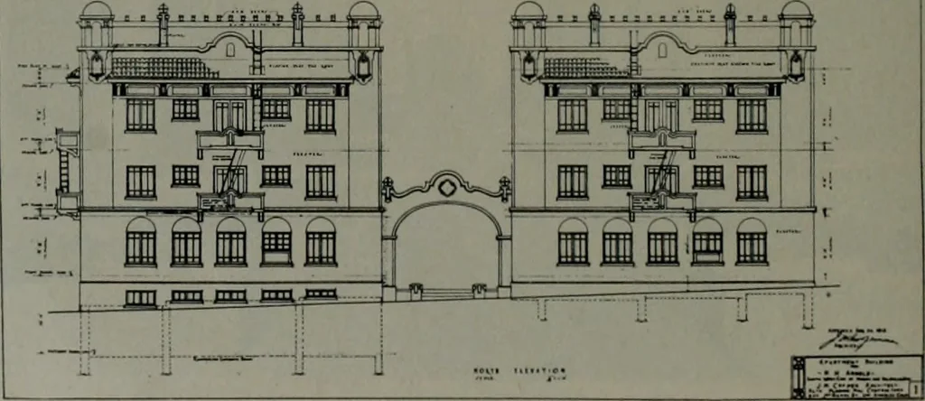 An illustration from The Architect & engineer of California and the Pacific Coast, 1905, leaf 215
