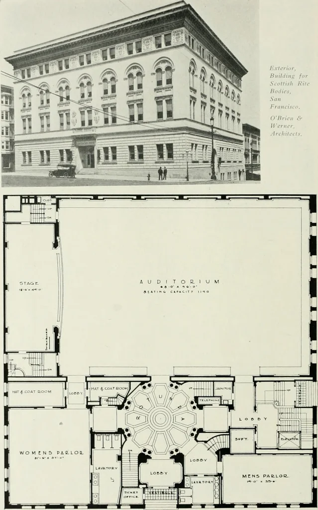 An illustration from The Architect & engineer of California and the Pacific Coast, 1905, leaf 117