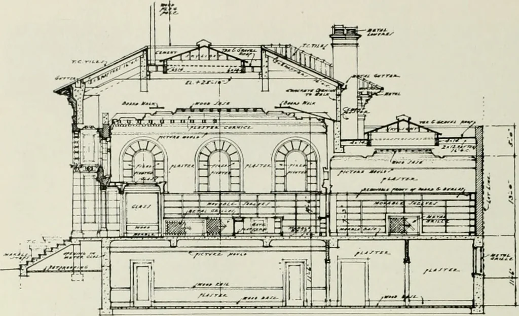 An illustration from The Architect & engineer of California and the Pacific Coast, 1905, leaf 439