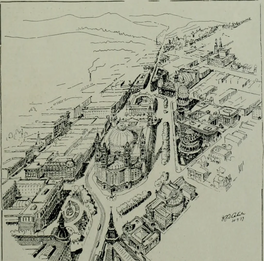 An illustration from The Architect & engineer of California and the Pacific Coast, 1905, leaf 214