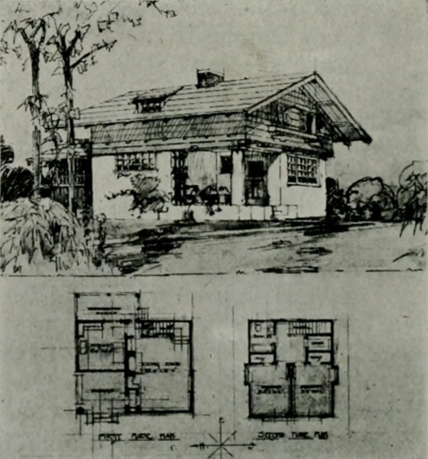 An illustration from The Architect & engineer of California and the Pacific Coast, 1905, leaf 551