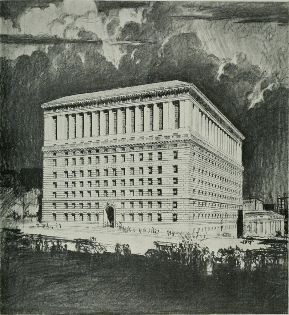 An illustration from Architect and engineer, 1905, leaf 900