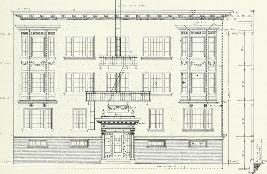 An illustration from Architect and engineer, 1905, leaf 198