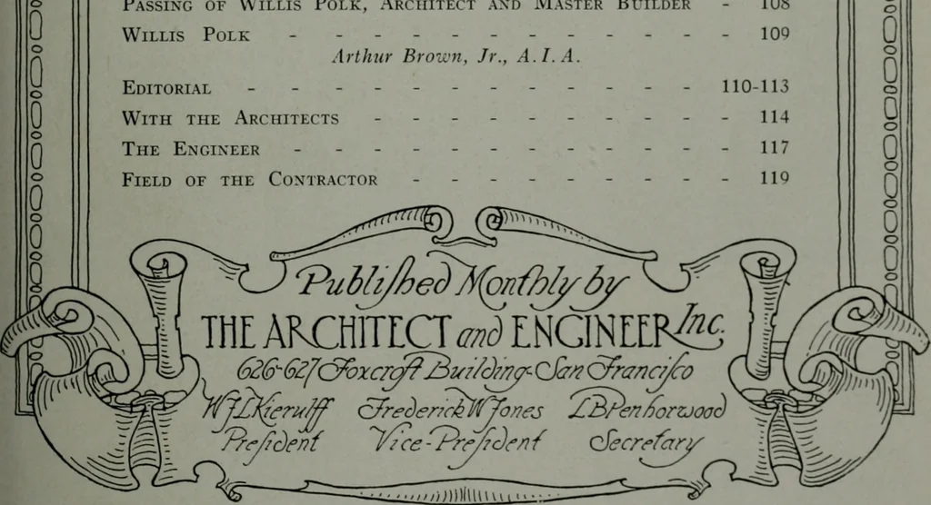 An illustration from Architect and engineer, 1905, leaf 166