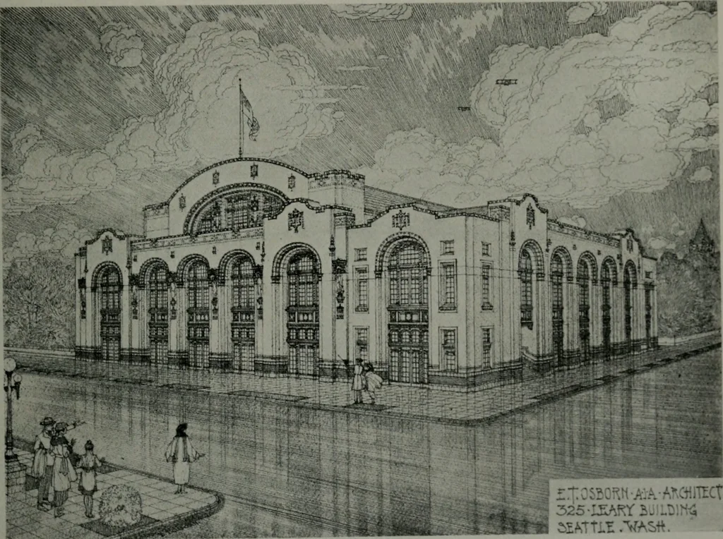 An illustration from Architect and engineer, 1905, leaf 196