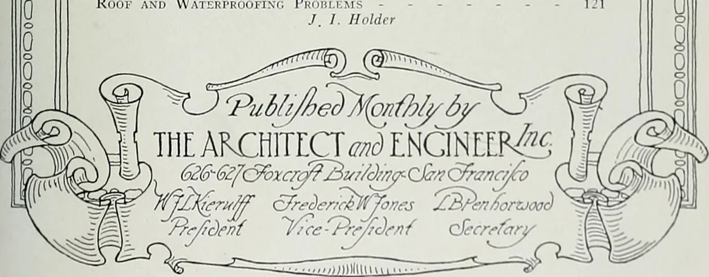 An illustration from Architect and engineer, 1905, leaf 172