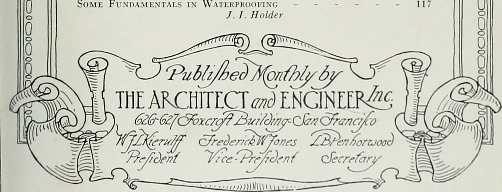 An illustration from Architect and engineer, 1905, leaf 252