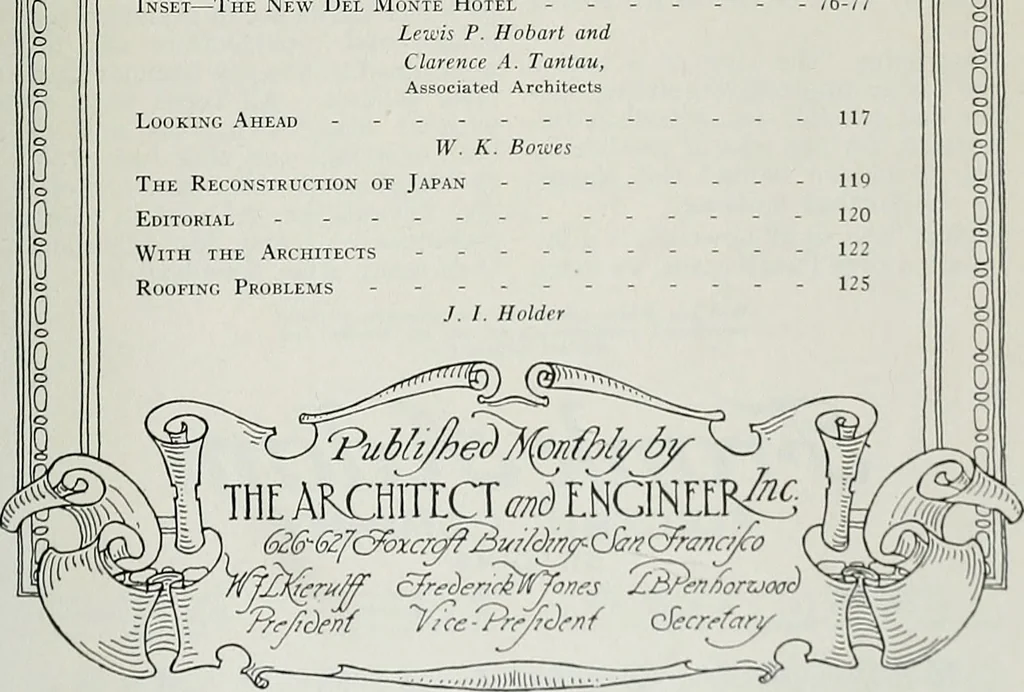 An illustration from Architect and engineer, 1905, leaf 82