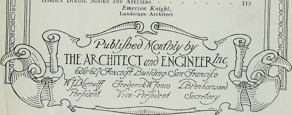 An illustration from Architect and engineer, 1905, leaf 6