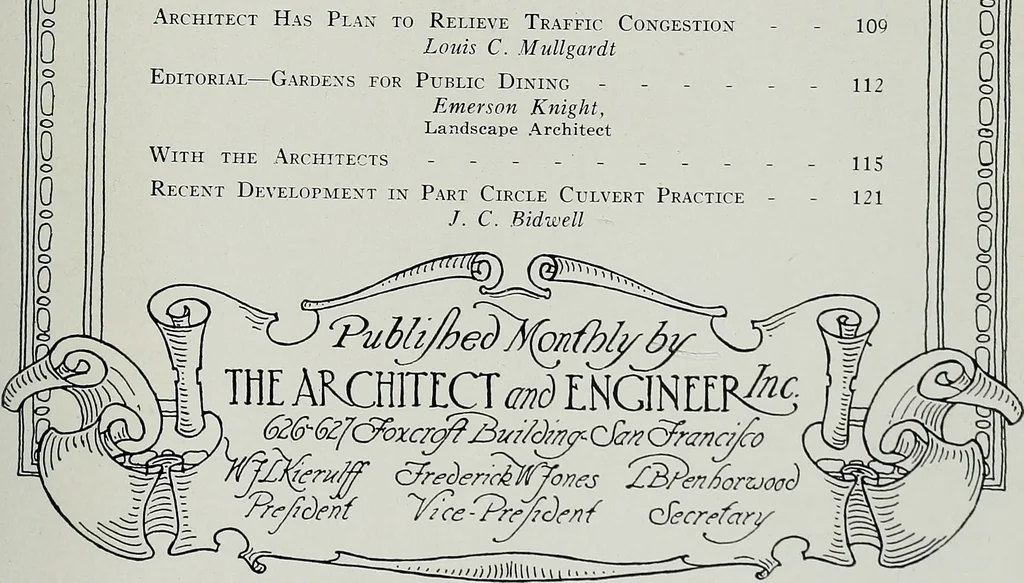 An illustration from Architect and engineer, 1905, leaf 84