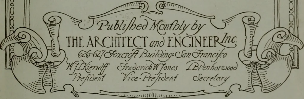 An illustration from Architect and engineer, 1905, leaf 6